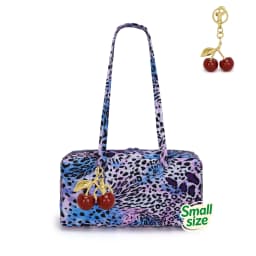 Polka Dot Leopard Print Nylon Shoulder Bag with Pendant Korean Tote Bag Women Casual Boston Bowling Bag Large Capacity Travel