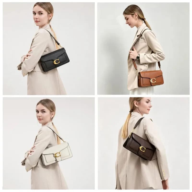 2026 New Arrival Ladies Small Square Handbag, Premium Texture Solid Color Multi‑Pocket Shoulder Purse for Daily Commuter