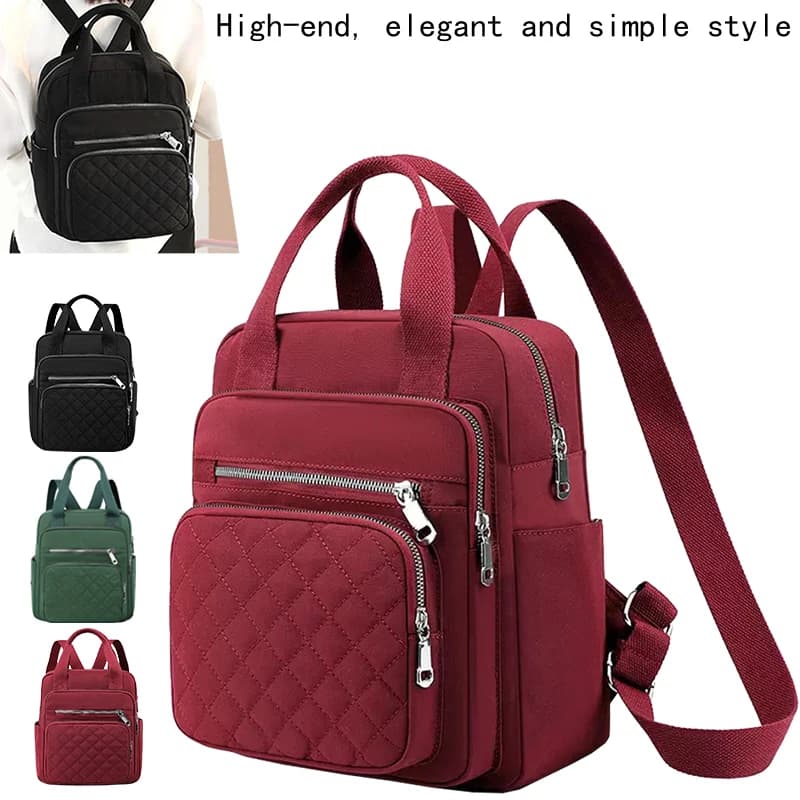 Everyday Versatile Quilted Womens Backpack Trendy Compact Design, Practical Multi-compartment for Weekend Short Trips