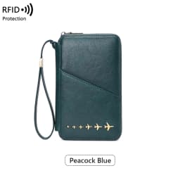 New Family Passport Holder Wallet RFID Blocking Travel Document Storage Bag Women Men Multifunctional PU Leather Passport Wallet