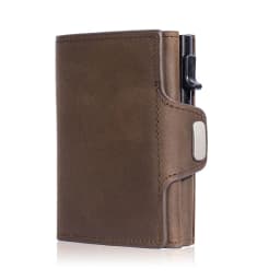 Pop-up Slim RFID Card Holder for Men Minimalist Leather Credit Card Wallet with Coin Purse and Cash Slot Travel Small Purse
