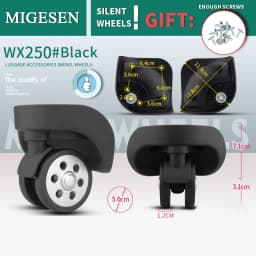 1 Pair of Universal Luggage Wheel Replacement Silent Balanced Wear-Resistant High Quality Universal Caster Luggage Accessories