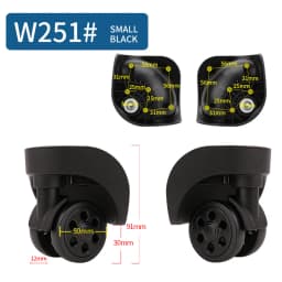 1 Pair of Universal Luggage Wheel Replacement Silent Balanced Wear-Resistant High Quality Universal Caster Luggage Accessories