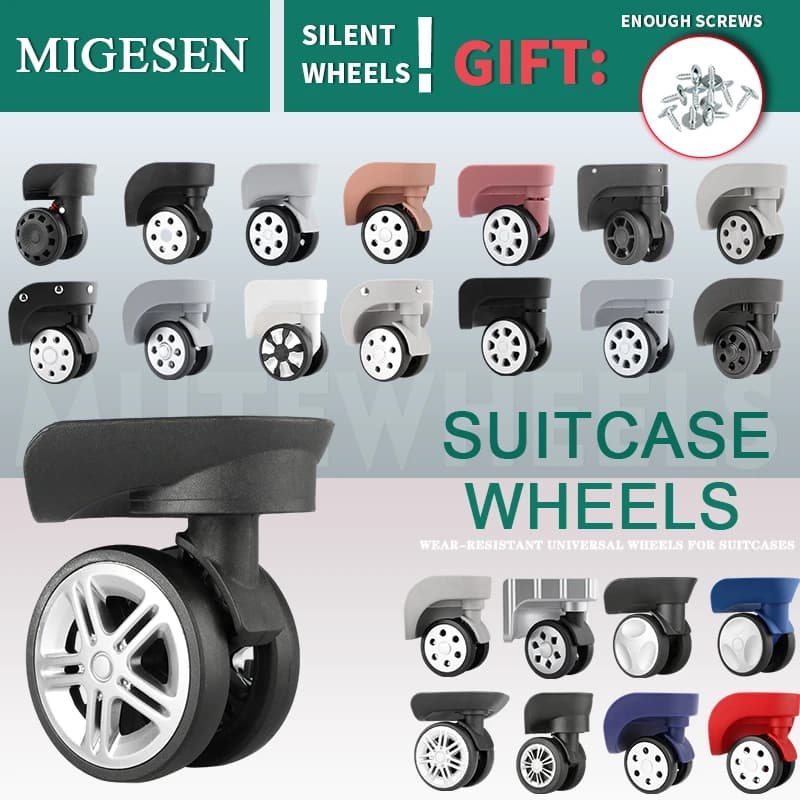 1 Pair of Universal Luggage Wheel Replacement Silent Balanced Wear-Resistant High Quality Universal Caster Luggage Accessories