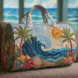 Quilted Duffle Bag Large Capacity 3D Quilting Craft Travel Duffel Bag Tote Bags Short-distance Handbag