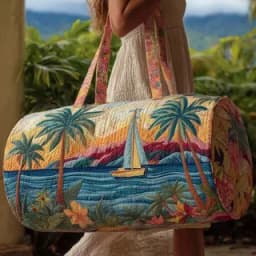 Quilted Duffle Bag Large Capacity 3D Quilting Craft Travel Duffel Bag Tote Bags Short-distance Handbag