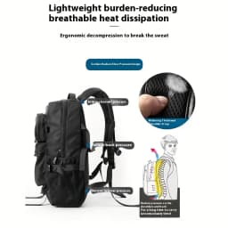 ZUOKEDISI Airlines Approved 15.6-inch Laptop Travel Backpack with Shoe Box and Luggage Strap, Hiking Backpack