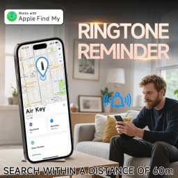 Built-in AirTag Chips, Holds 2-3 Keys, Car Key Chains with GPS Tracker, Key Finder, Key Holder for Men and Women, (iOS Only)