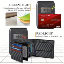 Men's Multifunctional Ultra-thin RFID Blocking Wallet with 15 Credit Card Holders Wallet with Coin Pocket Ideal Gift for Boyfrie
