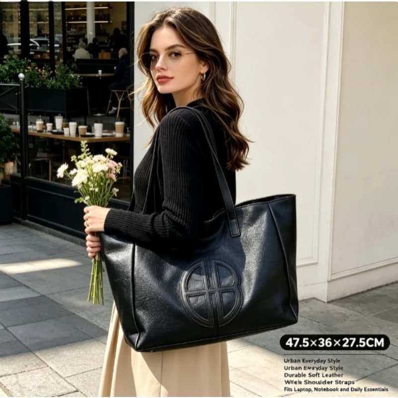 2026 New Retro Large Capacity Tote Bag for Women, Minimalist Casual Shoulder Handbag, Fashion All-match Daily Commute Purse