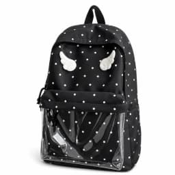 Versatile Angel Wing Backpack Y2k Style Large Capacity Canvas Backpack Solid Color Lightweight School Bag for Adults Student