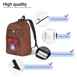 Meme Domo Kun Teenage Backpack Durable Student Hiking Travel Anime Doll Daypack for Men Women Laptop Canvas Bags