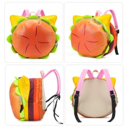 Children's Schoolbags, Girls' Elementary School Students, Junior High School Students' Hamburger Birthday Gift Backpacks, Cute and Good-Looking High School Backpacks