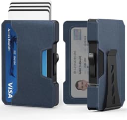 Wallet for Men, Pop Up RFID Blocking Aluminum Credit Card Holder | Holds 9-13 Cards, Built-in Money Clip & ID Window