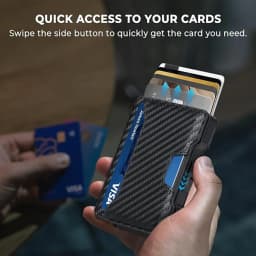 Wallet for Men, Pop Up RFID Blocking Aluminum Credit Card Holder | Holds 9-13 Cards, Built-in Money Clip & ID Window