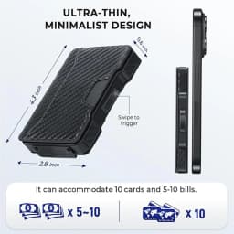 Wallet for Men, Pop Up RFID Blocking Aluminum Credit Card Holder | Holds 9-13 Cards, Built-in Money Clip & ID Window