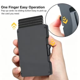 Wallet for Men, Pop Up RFID Blocking Aluminum Credit Card Holder | Holds 9-13 Cards, Built-in Money Clip & ID Window