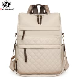 Fashion Plaid Daypack Women Waterproof Nylon Backpack Purse Ladies Large Capacity Book Bag Outdoor Travel Weekend Schoolbags