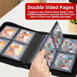 4-Pocket Toploader Binder, Top Loader Binder for Cards, Holds 160, Card Folders for Trading Cards or Sports Cards in 3 X 4''