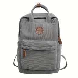 Casual Corduroy Backpack for Teens, 14 Laptop Compartment, High School & College Bag with Zipper Pocket, Backpacks for School