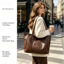 2026 New Retro Large Capacity Women Eco Bag, Simple Casual Commuter Shoulder Bag, Fashion Daily Tote Bag