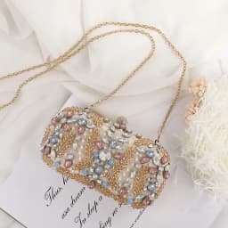 Women's Bridal Clutch Evening Bag Crystal Handbag with Chain Shoulder Strap for Party Wedding Female Fashion Accessory