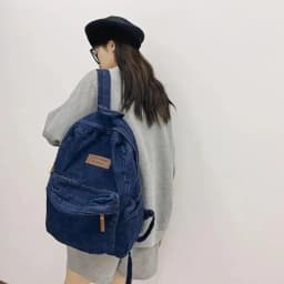 1 Pcs Fashionable New Style Simple And Trendy Backpack Large Capacity Durable Denim Bag Student Bag