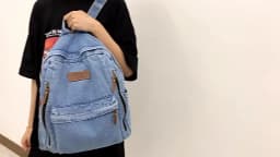 1 Pcs Fashionable New Style Simple And Trendy Backpack Large Capacity Durable Denim Bag Student Bag