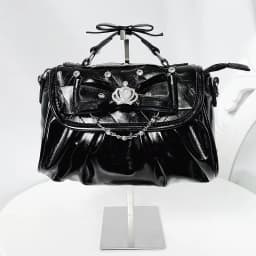 Elegant Pink Bow Rhinestone Underarm Bag, Sweet Lolita Pleated Shoulder Bag, Portable Bow Handle Handbag Cute Ita Purse