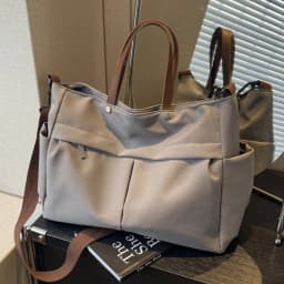 Stylish Women's Nylon Tote Bag Large Capacity Multiple Pockets Lightweight Casual Shoulder Bag for Daily Commute Shopping