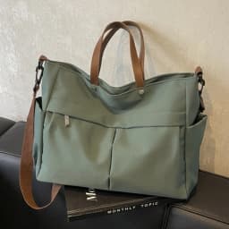 Stylish Women's Nylon Tote Bag Large Capacity Multiple Pockets Lightweight Casual Shoulder Bag for Daily Commute Shopping