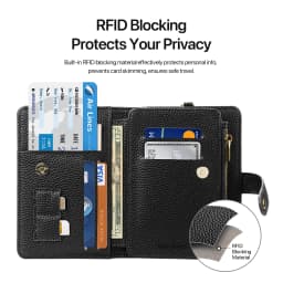 New Large Capacity Unisex Passport Holder Wallet - RFID Blocking PU Leather Travel Card Organizer with Money Clip