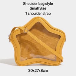 Yellow Star Ita Bag Girls Cute Fashion Kawaii Backpack Y2K Waterproof Front Pocket Transparent Knapsack Teenage Travel Schoolbag