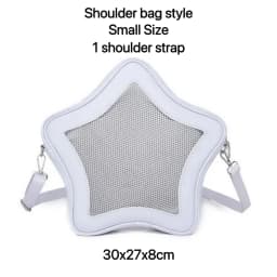 Yellow Star Ita Bag Girls Cute Fashion Kawaii Backpack Y2K Waterproof Front Pocket Transparent Knapsack Teenage Travel Schoolbag