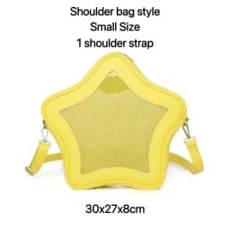 Yellow Star Ita Bag Girls Cute Fashion Kawaii Backpack Y2K Waterproof Front Pocket Transparent Knapsack Teenage Travel Schoolbag