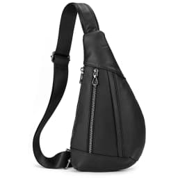 Luufan Soft genuine Leather Men's Chest Bag Male Mini Shoulder Crossbody Bag Anti Theft Chest Pack Men Outdoor Summer Sling Bag