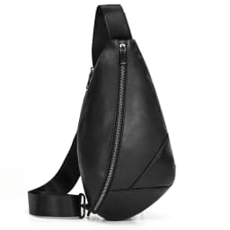 Luufan Soft genuine Leather Men's Chest Bag Male Mini Shoulder Crossbody Bag Anti Theft Chest Pack Men Outdoor Summer Sling Bag