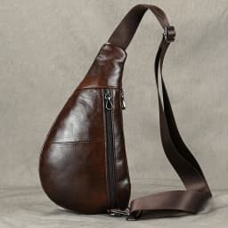 Luufan Soft genuine Leather Men's Chest Bag Male Mini Shoulder Crossbody Bag Anti Theft Chest Pack Men Outdoor Summer Sling Bag