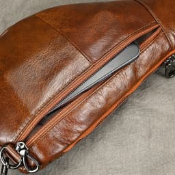 Luufan Soft genuine Leather Men's Chest Bag Male Mini Shoulder Crossbody Bag Anti Theft Chest Pack Men Outdoor Summer Sling Bag