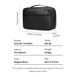 MARK RYDEN Travel Toiletry Bag with Hook, Water Repellent PU Oxford Dopp Kit with Multi-compartment for Men Women
