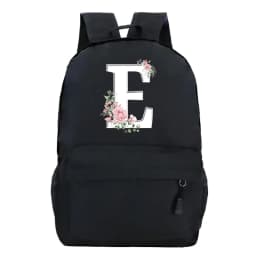 College Student Ladies Pink Floral Alphabet White Print Backpack Women Flower Harajuku SchoolBags Female Rose Letter Shouder Bag