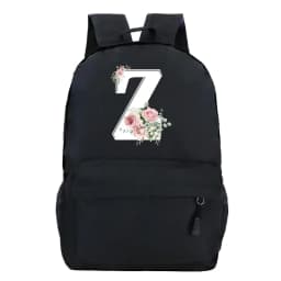 College Student Ladies Pink Floral Alphabet White Print Backpack Women Flower Harajuku SchoolBags Female Rose Letter Shouder Bag