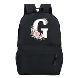 College Student Ladies Pink Floral Alphabet White Print Backpack Women Flower Harajuku SchoolBags Female Rose Letter Shouder Bag