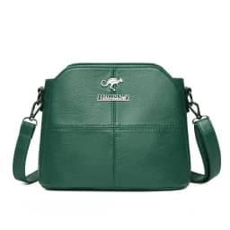 Fashionable Three Interlayer Synthetic Leather Crossbody Bag with Polyester Lining, Stylish Square Single Shoulder Bag for Women