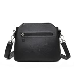 Fashionable Three Interlayer Synthetic Leather Crossbody Bag with Polyester Lining, Stylish Square Single Shoulder Bag for Women