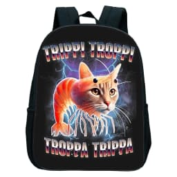 Italian Brainrot Tung Tung Tung Sahur Kids Backpack Toddler Boys Kindergarten School Bags Children Cartoon Waterproof Backpack