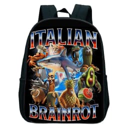 Italian Brainrot Tung Tung Tung Sahur Kids Backpack Toddler Boys Kindergarten School Bags Children Cartoon Waterproof Backpack