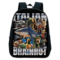 Italian Brainrot Tung Tung Tung Sahur Kids Backpack Toddler Boys Kindergarten School Bags Children Cartoon Waterproof Backpack