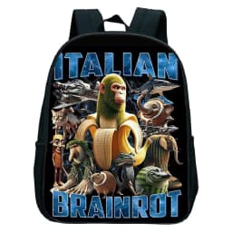 Italian Brainrot Tung Tung Tung Sahur Kids Backpack Toddler Boys Kindergarten School Bags Children Cartoon Waterproof Backpack