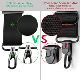 ZINZ 79 inch Shoulder Strap, Extra-thick Fixed Cushion Pad and Dual Clasps Universal Replacement Strap with Metal Swivel Hooks